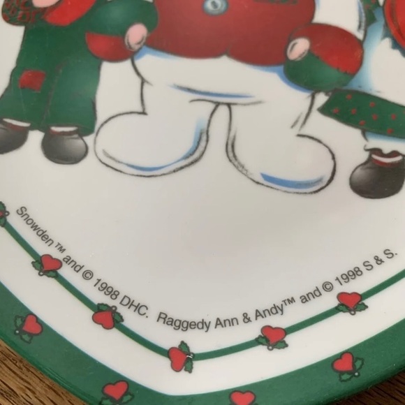 Vintage Melamine Childrens Heart Plate Raggedy Ann Raggedy Andy Zak designs - Picture 2 of 5